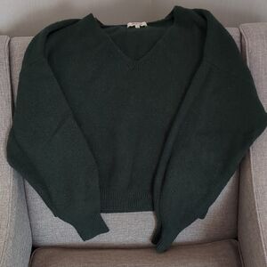 Madewell Deep Green V-Neck Sweater